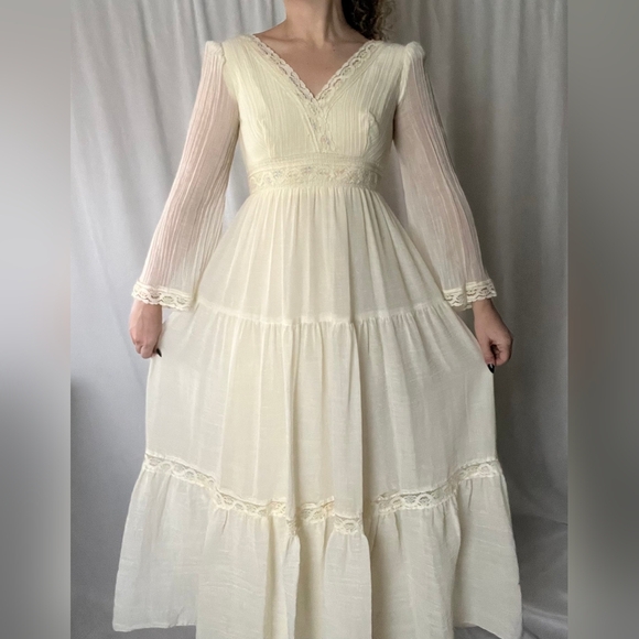 VTG 70s Nadine Prairie Maxi Dress - Picture 6 of 13